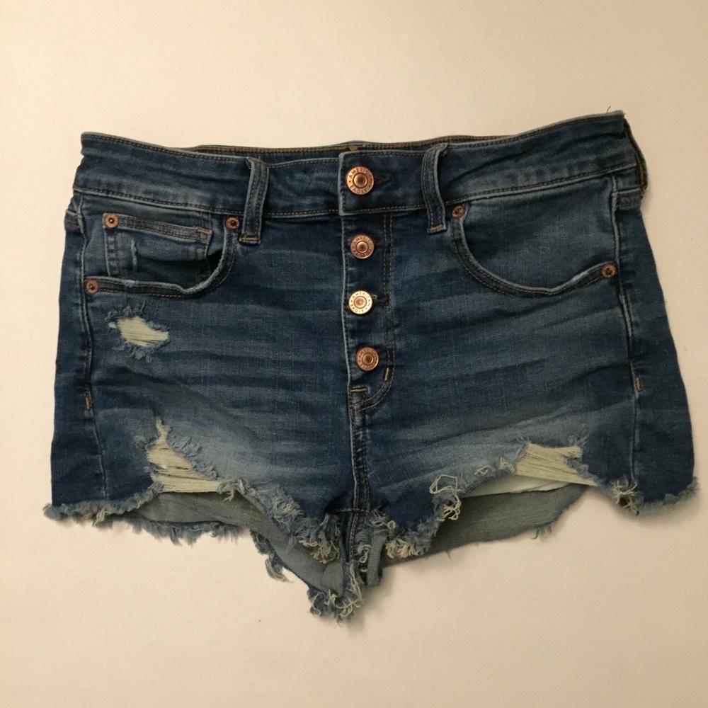 American Eagle hi-rise shortie shorts size 8